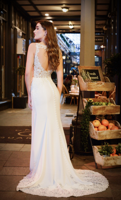 Catherine Parry's Monica wedding dress from back