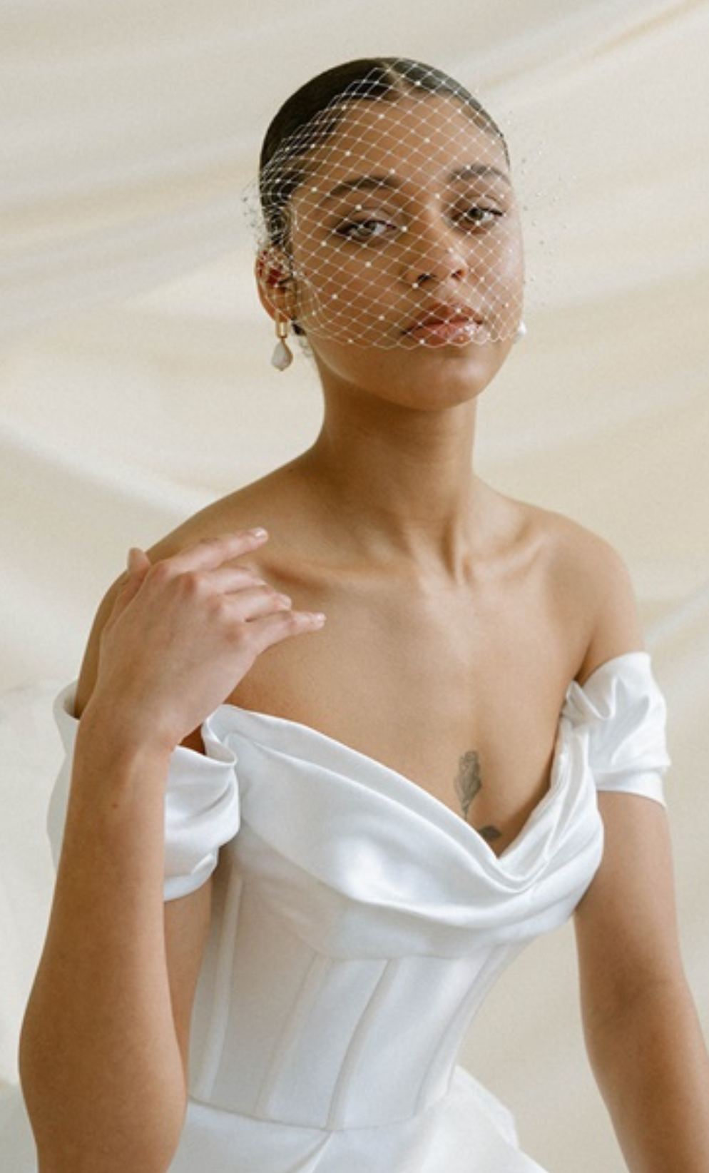 Keisha Ivory Birdcage Veil