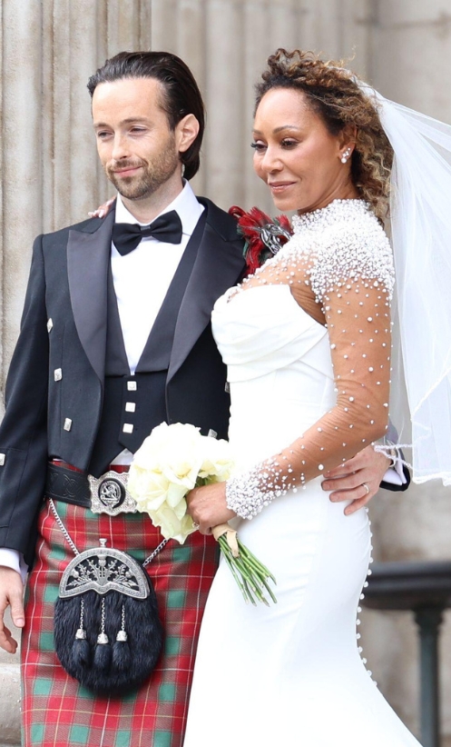 The iconic Mel B wore a Josephine Scott dress for her wedding at St Paul's on July 5th 2025. Image PA 