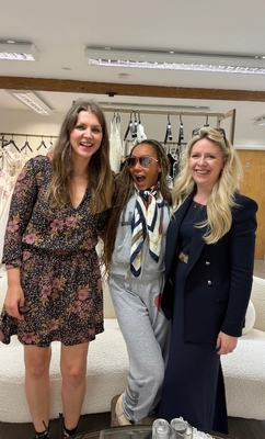 Caroline Black of Evelie Bridal (left) and designer Josephine Scott (right)