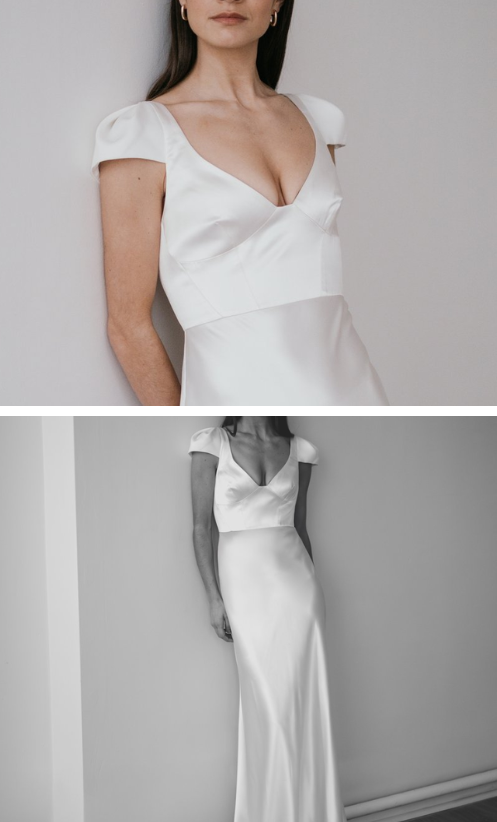 NELL - Bias silk satin gown.