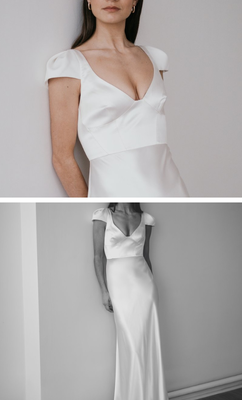 NELL - Bias silk satin gown.
