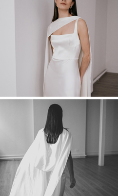 LUELLA - The satin bridal cape.