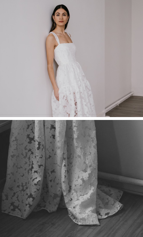 LUNA - Cloque bridal gown.
