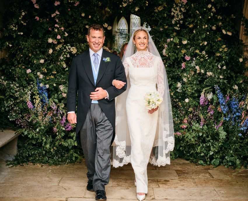 Royal bride Harriet Phillips embraces 2026's key wedding dress trend in a bespoke Emilia Wickstead lace gown