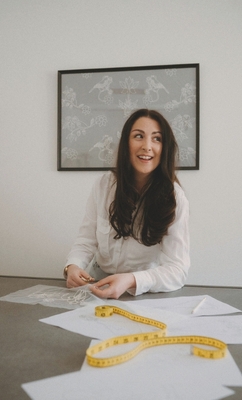 Rebecca Anne in her Devon Studio, where all her work is produced